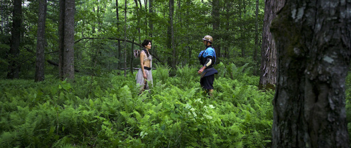 Keller encounters a fairy in the forest. Photo: Steve Fisher.