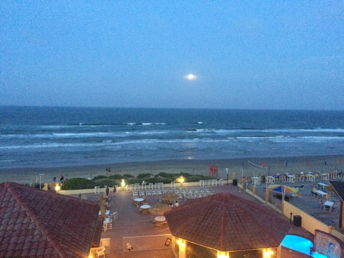 The moon shines bright over South Padre Island. Photo: Cyrus Saatsaz