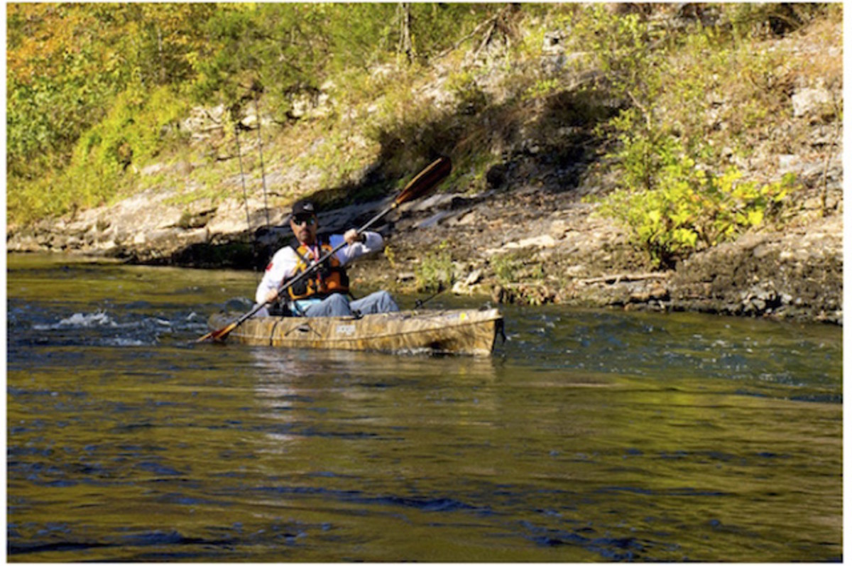 A deep stroke that raises the opposite elbow up is a sign of the high-paddling technique, explains Jackson Kayak Fishing Team member Roberto Briones. Photo Roberto Briones