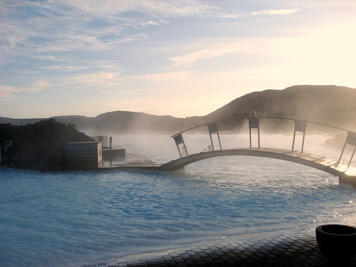 Soak in a relaxing hot spring at the Blue Lagoon Geothermal Spa. Photo: Flickr user, Megan