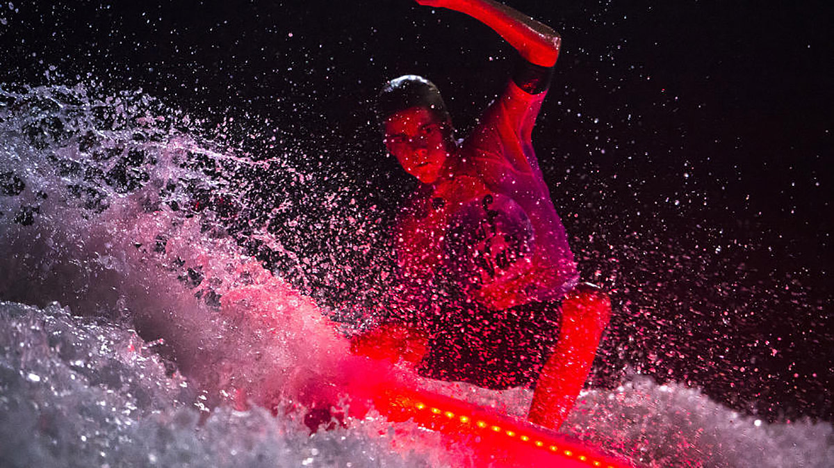 Justin Becret looking like he's in an 80s horror flick. Photo: Courtesy of Antoine Justes/WSL