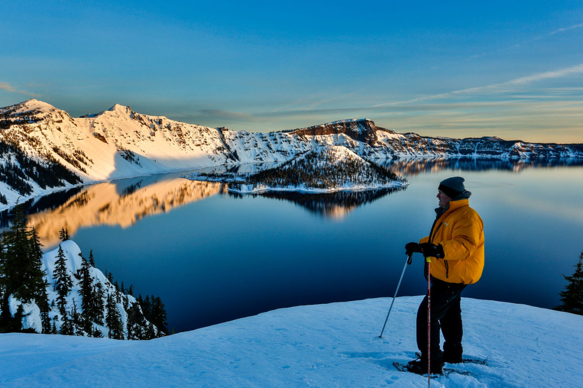 Snow shoeing at Crater Lake National Park