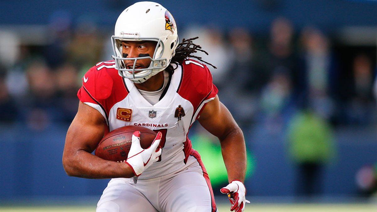 Wide Receiver Larry Fitzgerald #11 of the Arizona Cardinals makes a play in an NFL game.