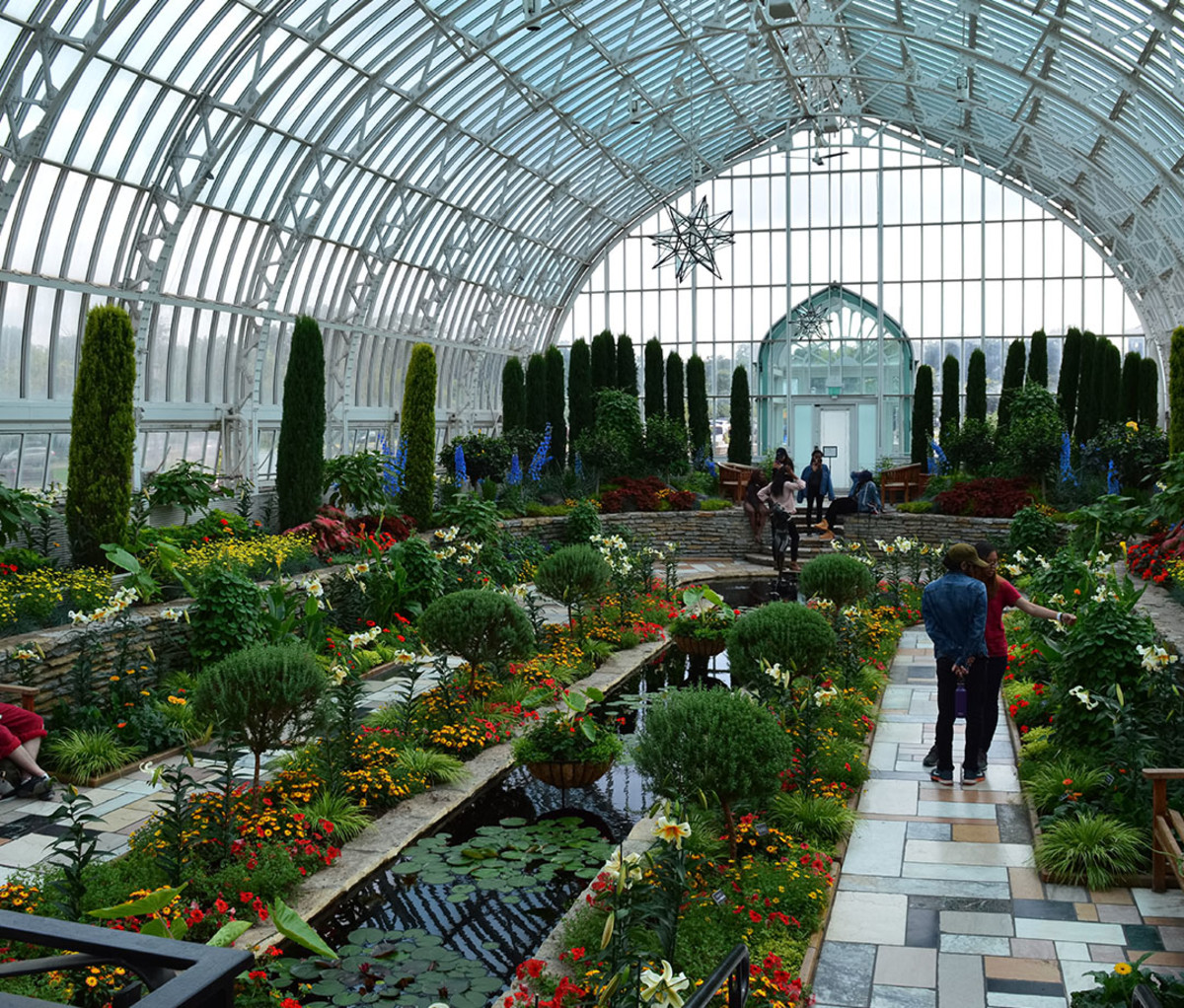 The Sunken Garden at Como Zoo and Conservatory in Saint Paul, MN