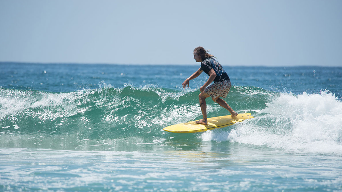 Trying out the 5'7" INT swallow tail. Photo: Courtesy of SURFER