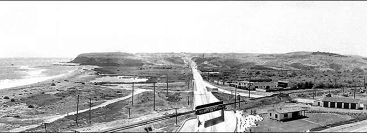 This photo was taken in the 1920s and looks up El Camino Real (now the Pacific Coast Highway). Photo: Courtesy of Doheny State Beach Interpretive Association