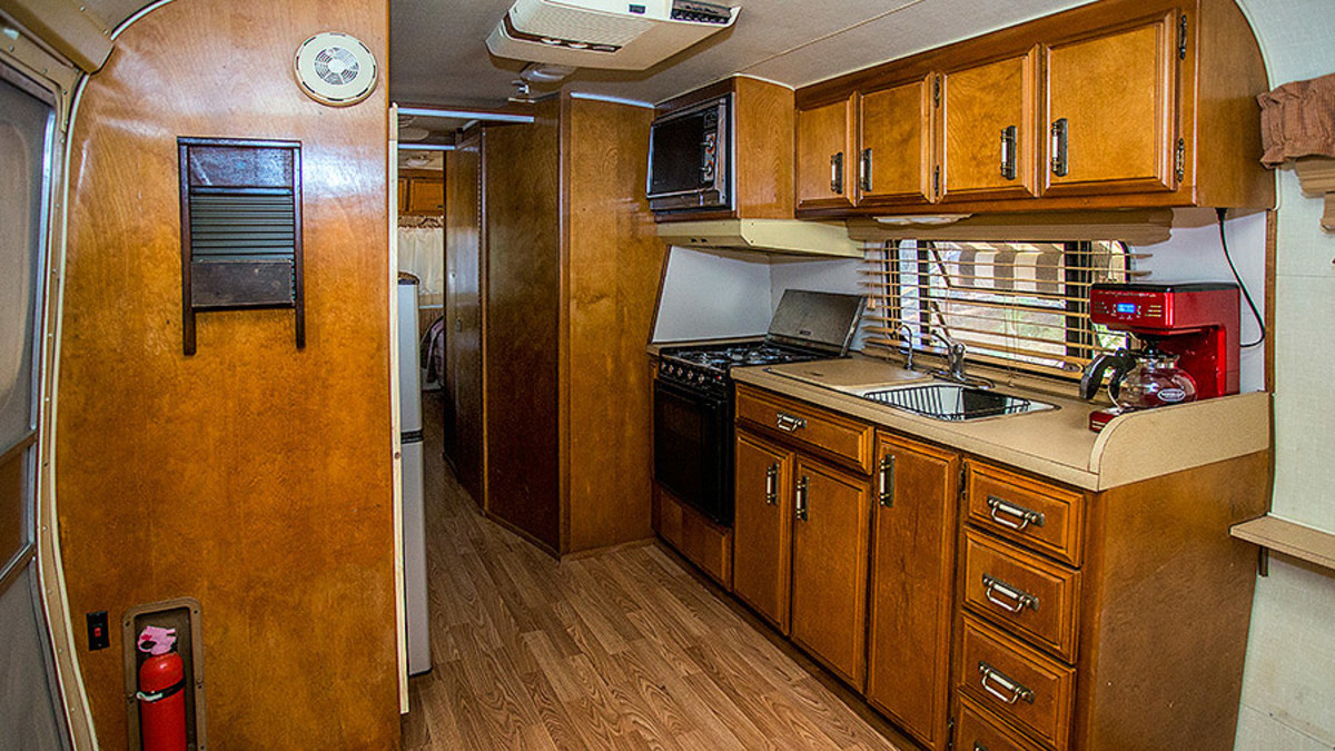If the interior of the 31-foot Avion Silver doesn't scream retro, we don't know what does. Photo: Courtesy of Yosemite Pines