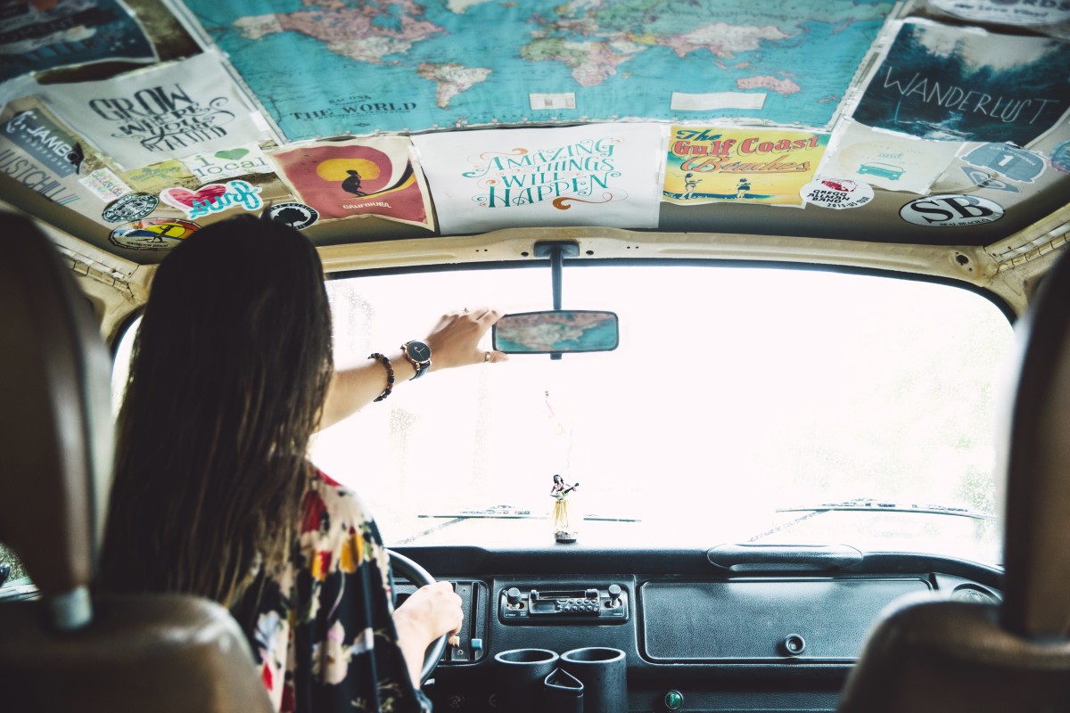girl driving van