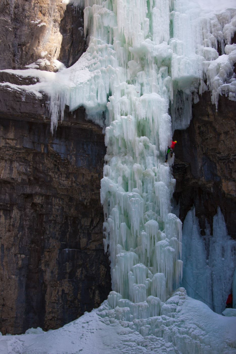 Roskelley on Rainbow Serpent, Ghost Valley, Banff National Park.