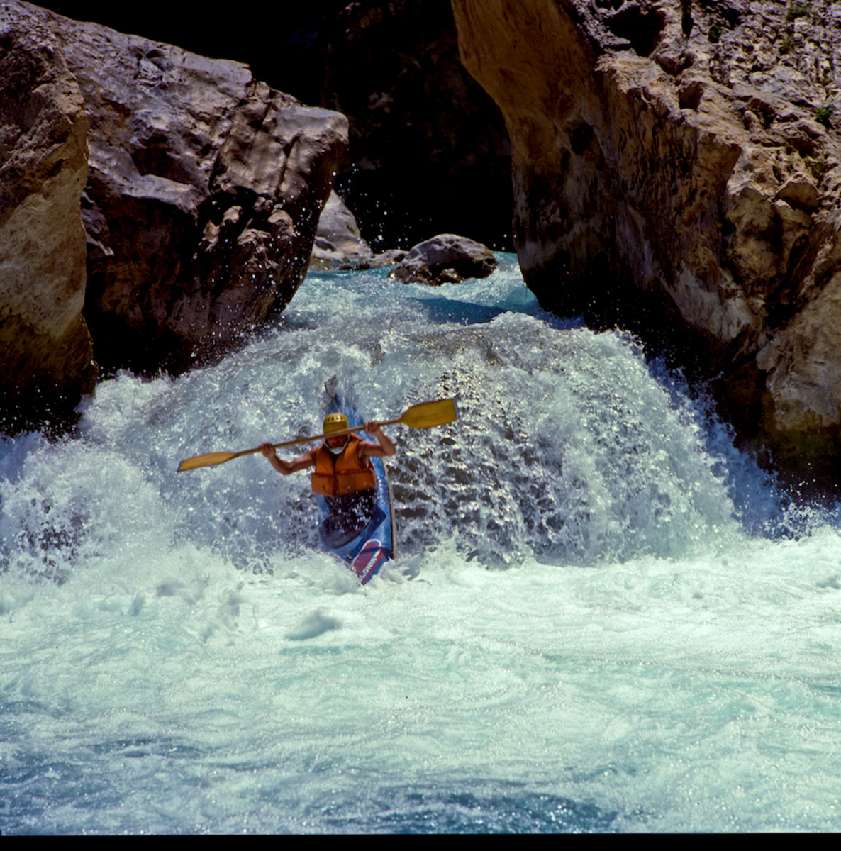 Piotr Chmielinski, first descent of Rio Santa Maria, Northern Mexico, 1980. Photo by Zbigniew Bzdak