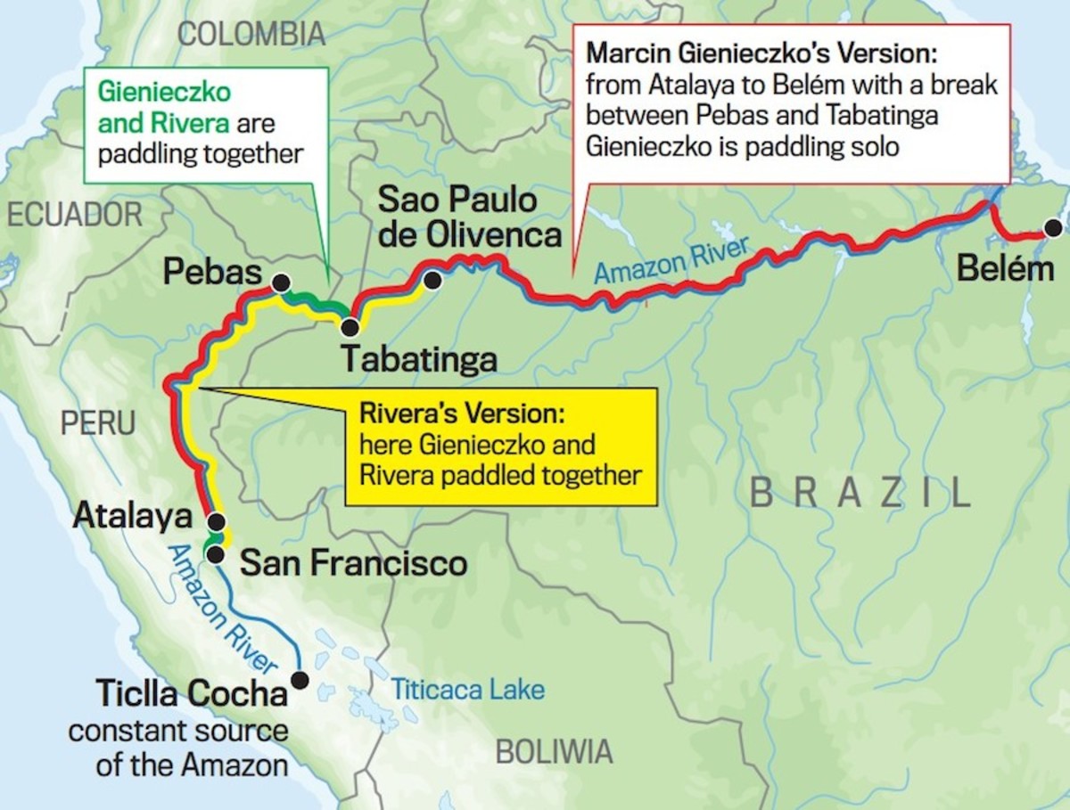Gienieczko says he paddled the Amazon alone, while others question his claim.