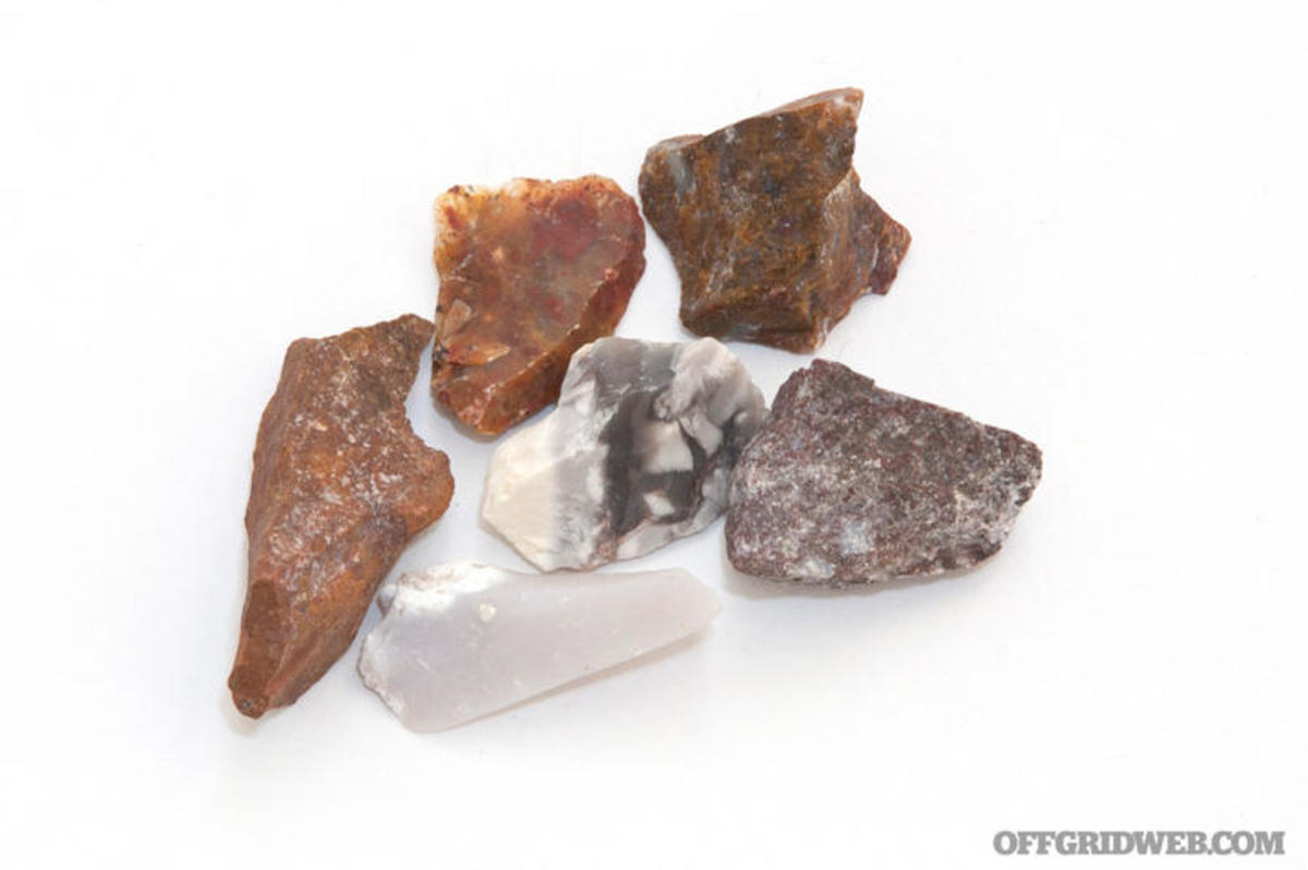 Flint, chert, quartz, and other hard minerals can be used to create sparks, but are unrelated to ferrocerium. Photo: Courtesy of OFFGRID