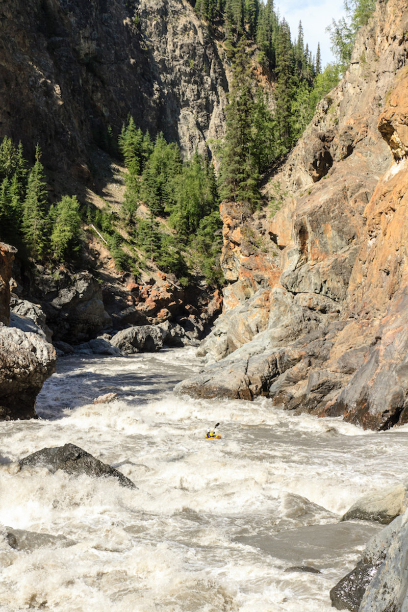 Isaac Levinson passing at Pass / Fail on the Grand Canyon of the Stikine.
