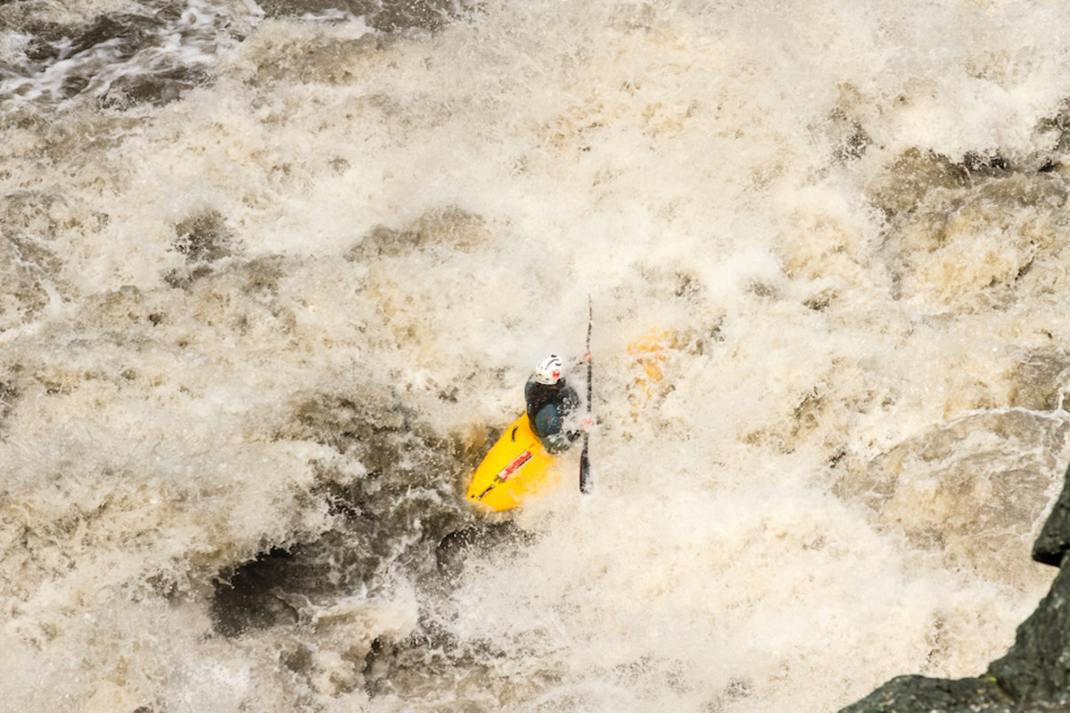 Marco Guidi takes the hit at V-Drive on the Stikine.