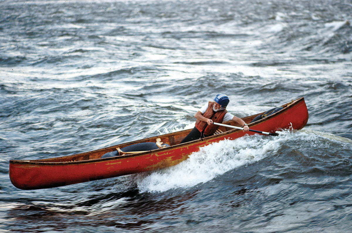 Canoeing legend Bill Mason on the cutting edge, circa 1970.