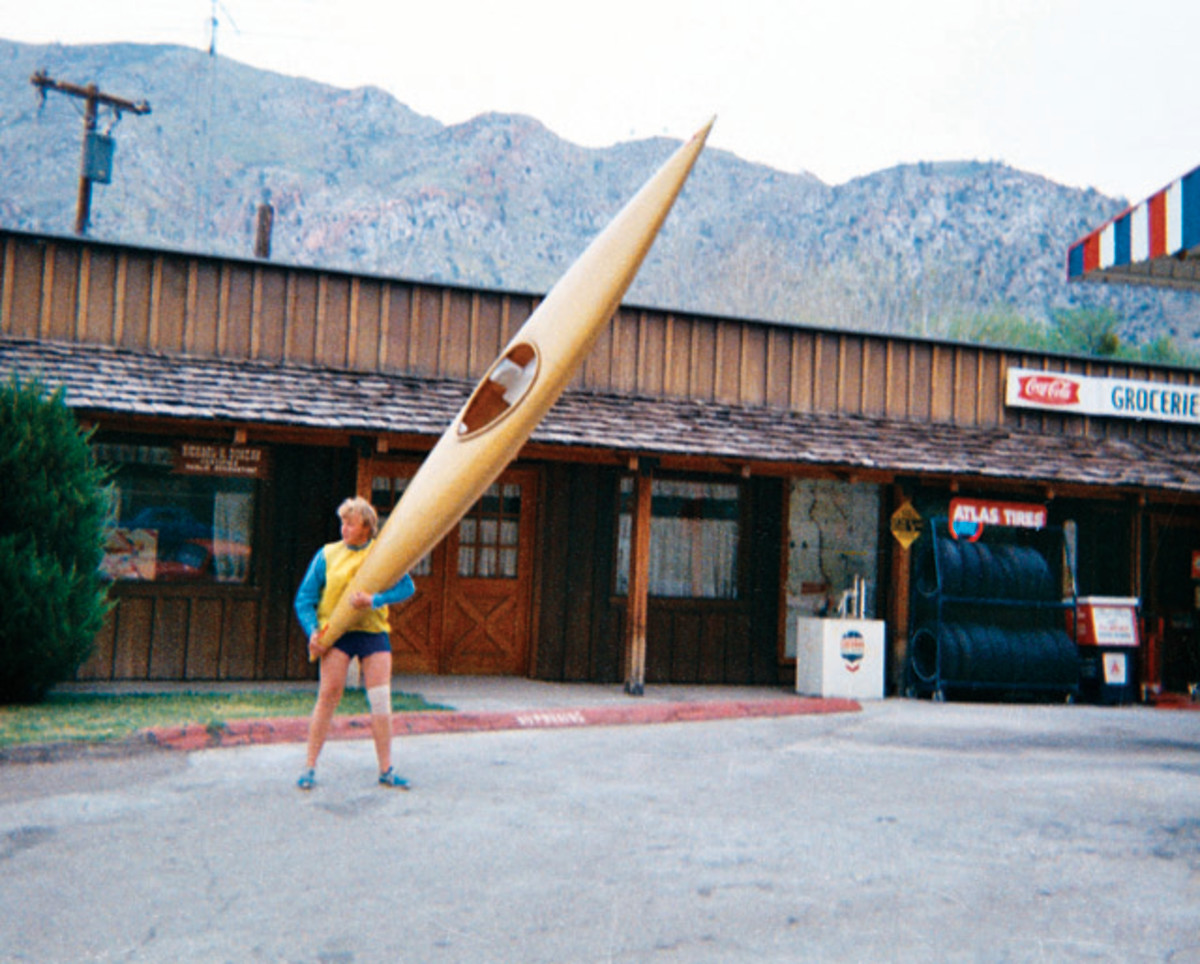 Johnson at home in Kernville with one of his creations. Photo courtesy the Johnson family.