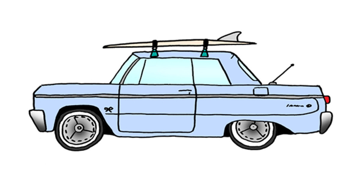 1964 Chevy Impala SS and 5'8" City Fog “The Level”. Photo: Courtesy of Rad Cars with Rad Surfboards