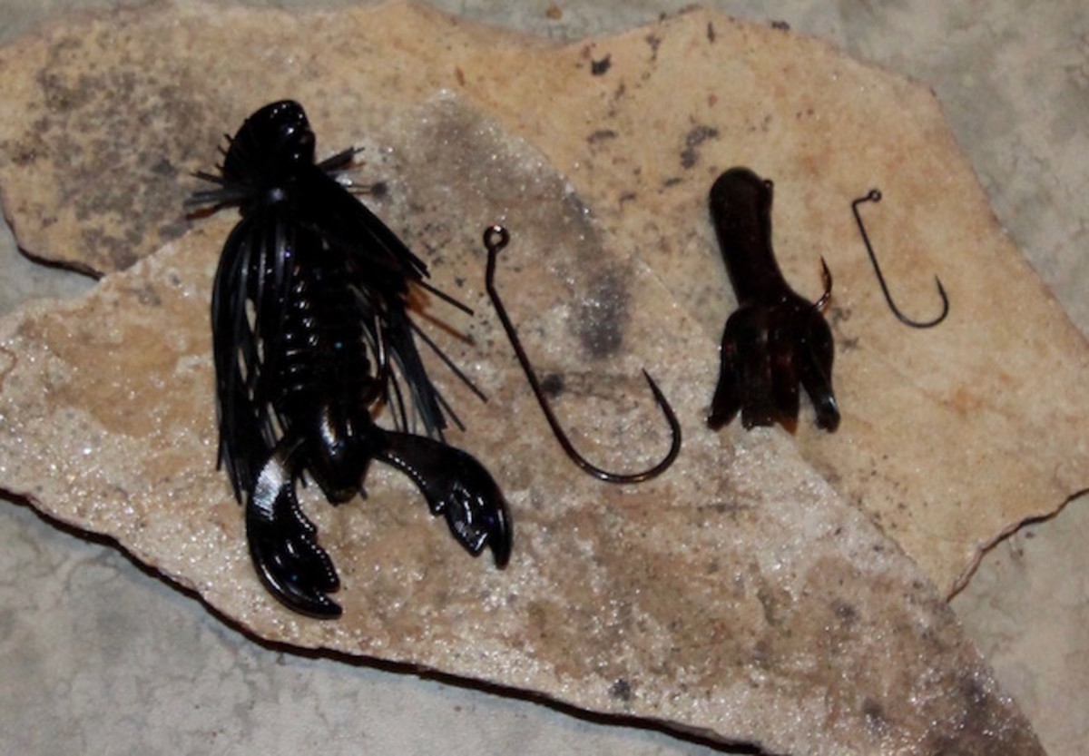 Winter calls for both big and small jig styles. Go big when fishing deep and in heavy cover and go small when fishing cover is not a problem but getting a bite is. Photo Jeff Little