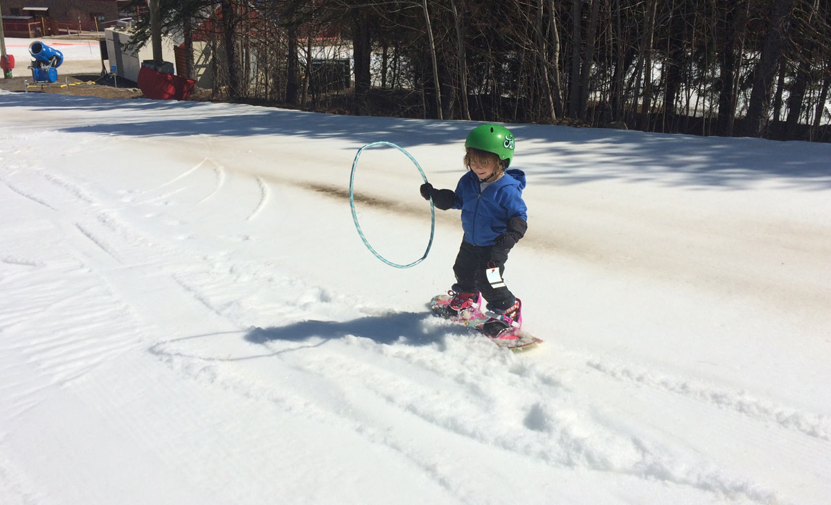 You may not like riding spring conditions, but your kid will. Photo: Coen.