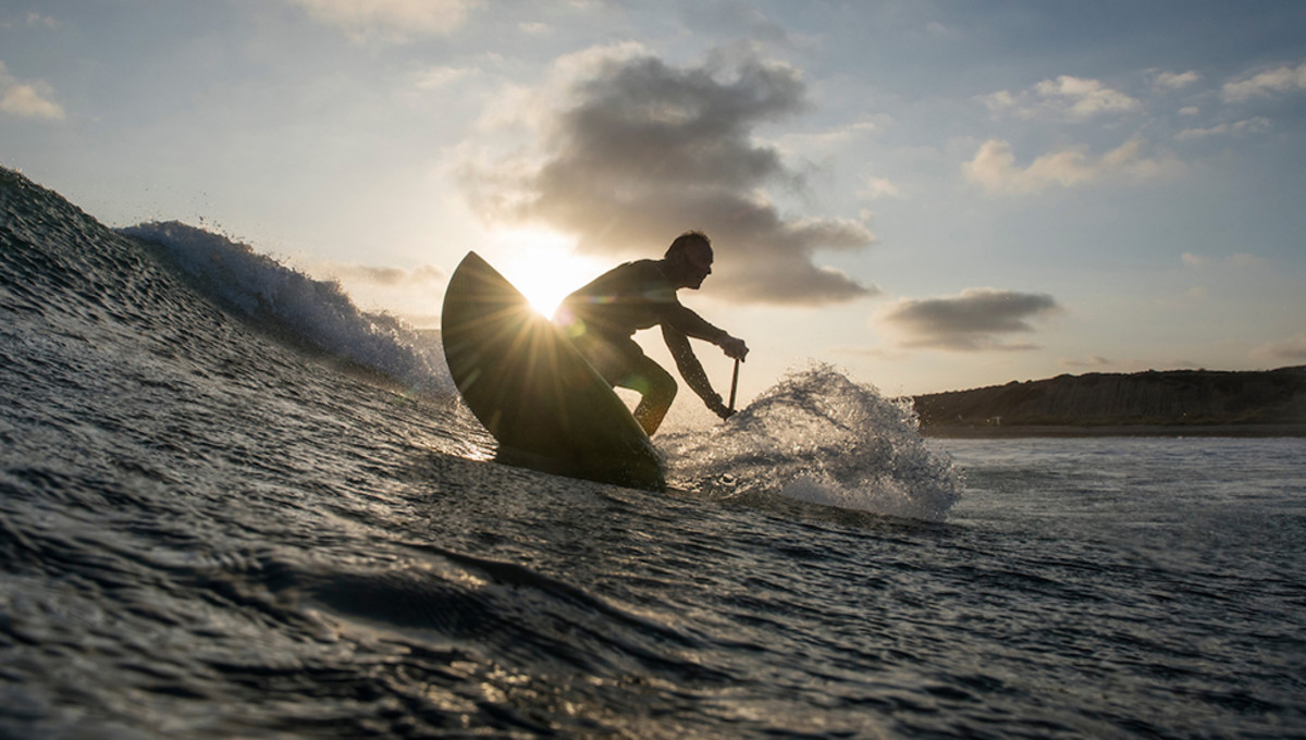 Byron Kurt SUP surfing in San Clemente.