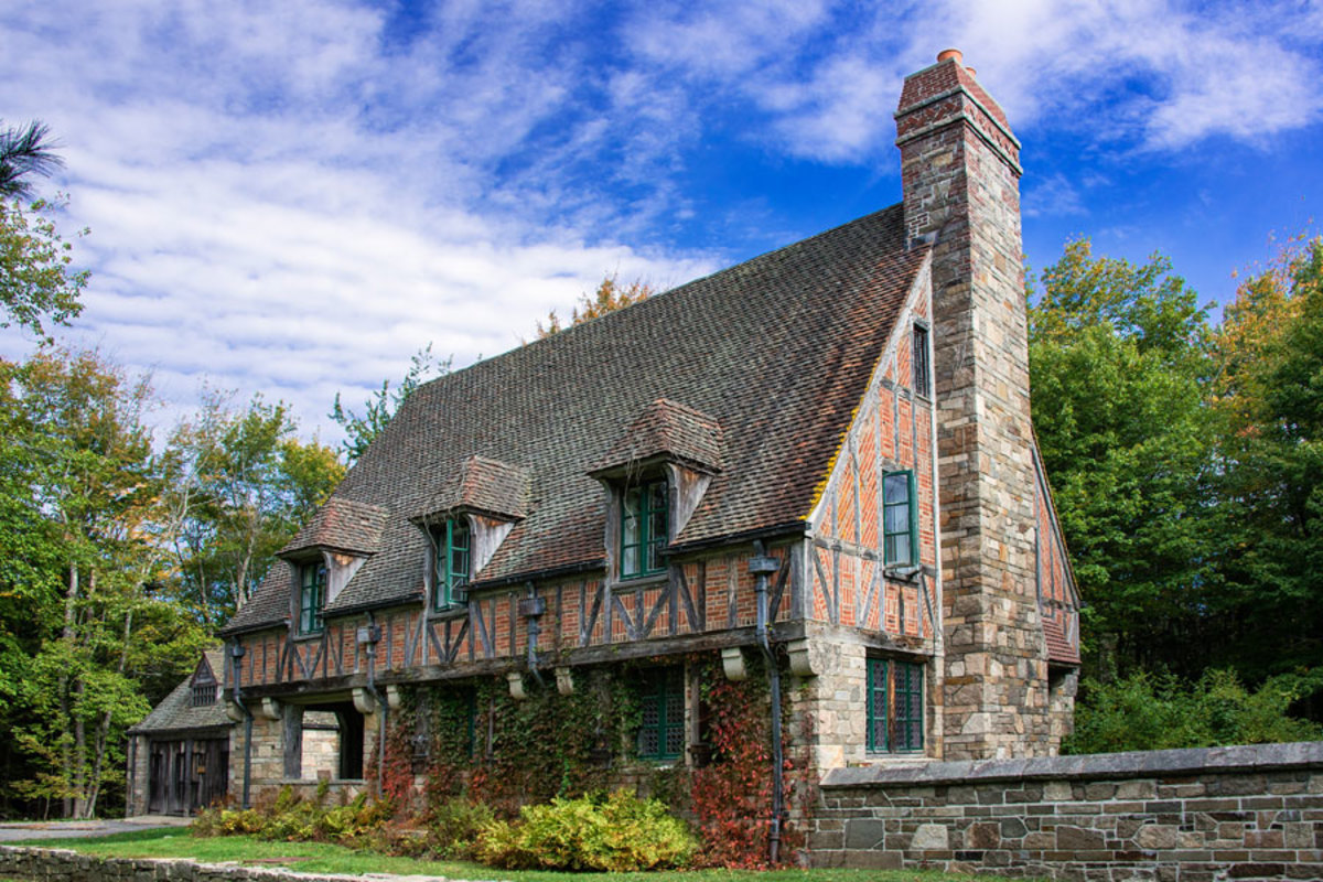 Tudor Style Gatehouse Located by Jordon Pond Within Acadia National Park