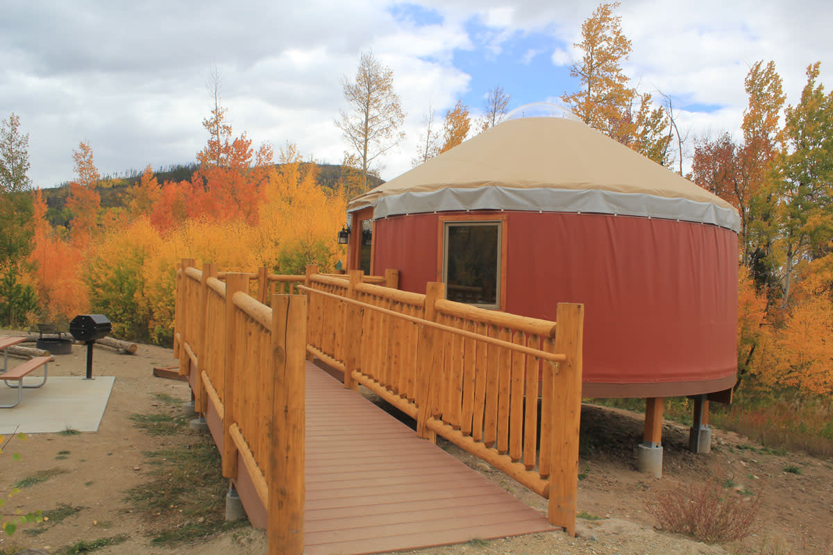 yurt in fall