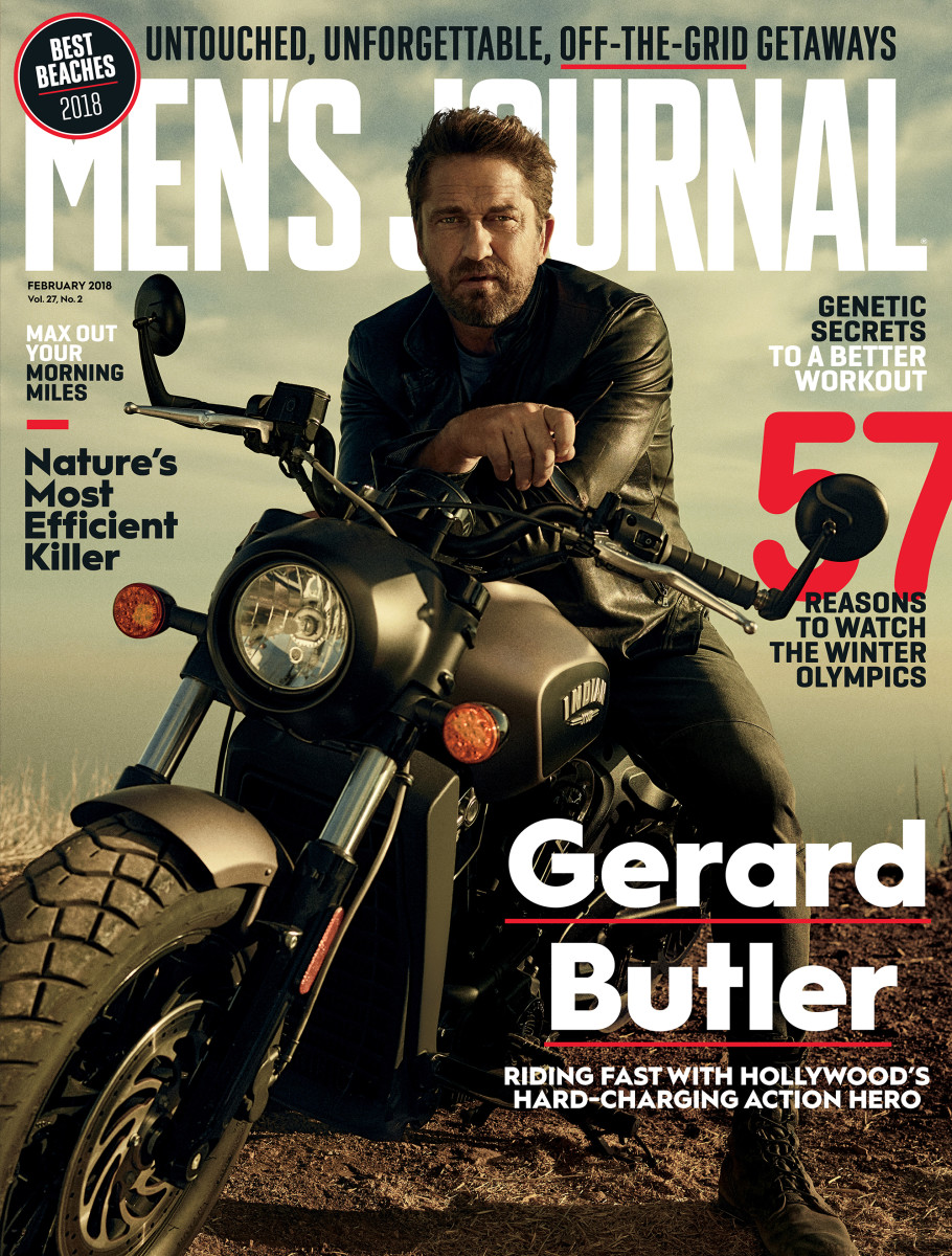 Gerard Butler on the February 2018 cover of Men's Journal