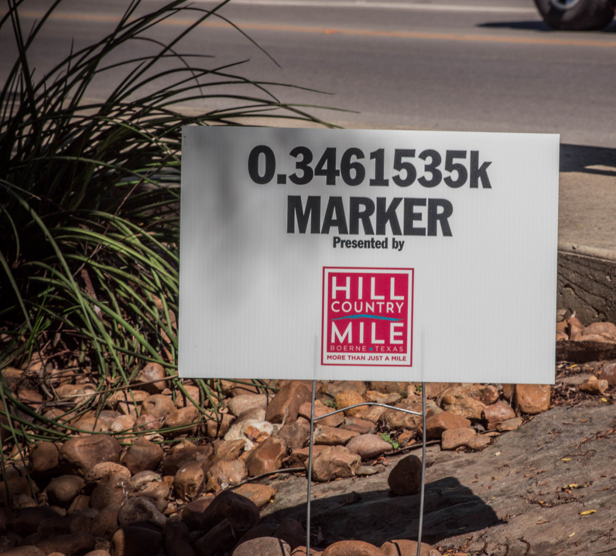 Don't take the hyper-precise "mile" markers at the Boerne .5K serve as an indication of how seriously the race was taken.