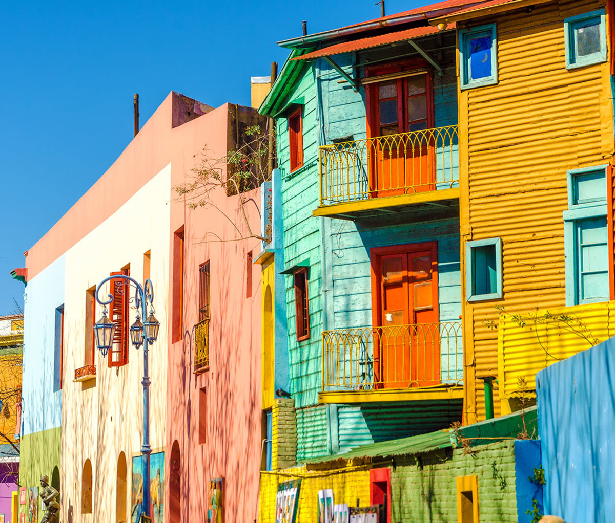 Painted houses on Caminito Street in La Boca