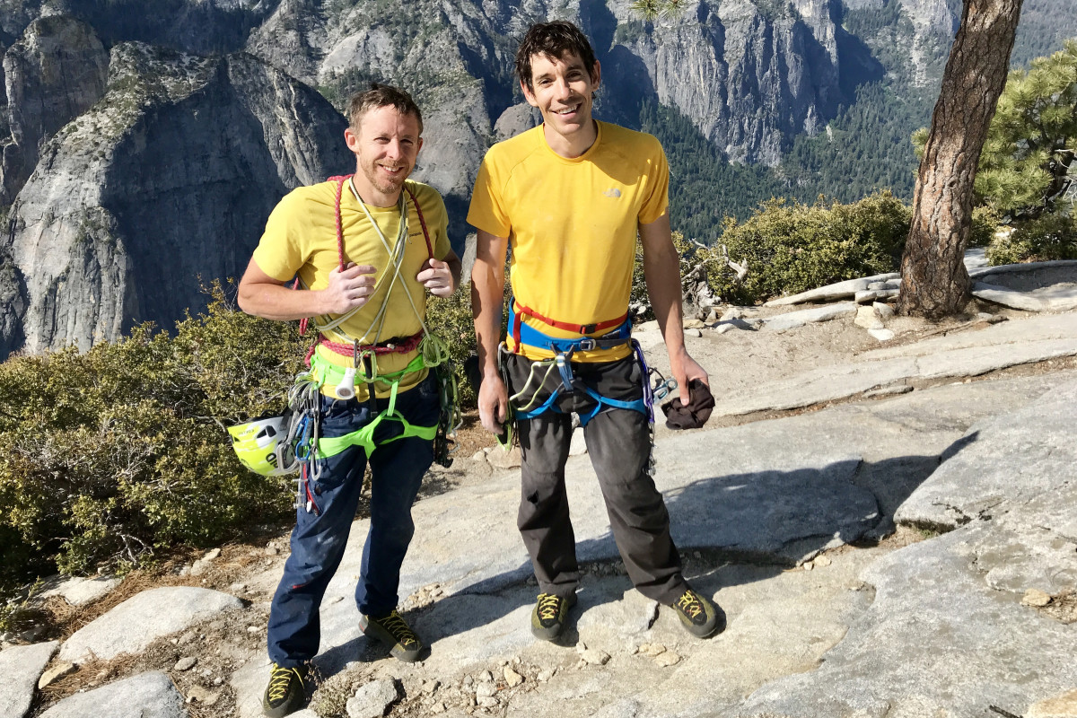 Tommy Caldwell and Alex Honnold on summit 