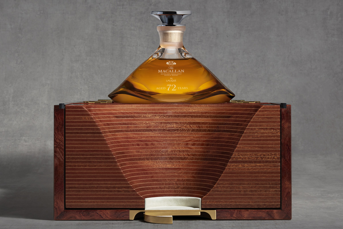 This 72-year-old whisky from The Macallan comes encased in a wood box and a Lalique bottle.