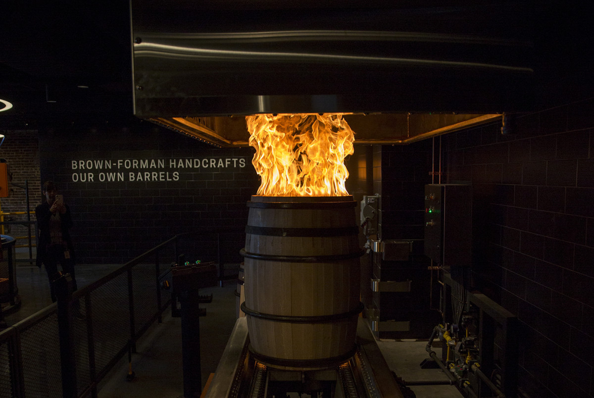 Barrel blowing at Old Forester.