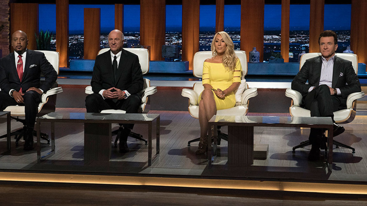 SHARK TANK - "Episode 1008" - First into the Tank is a husband and wife team from Newtown, Connecticut, who pitch their simple and brilliant rooftop assistance design that helps access your vehicle's roof with one easy step; entrepreneurs from Chicago, Illinois, present their fitness workout that offers a softer, lower impact alternative to the treadmill; a teen entrepreneur from West Bloomfield, Michigan, introduces his solution for making the perfect coffee at home with his cold brew kit; a mom from Walnut Creek, California, presents her simple baby seat that sits right on your hip and makes it easier to carry your baby, on "Shark Tank," SUNDAY, JAN. 6 (9:00-10:01 p.m. EST), on The ABC Television Network. (Eric McCandless/ABC via Getty Images) MARK CUBAN, DAYMOND JOHN, KEVIN O'LEARY, LORI GREINER, ROBERT HERJAVEC