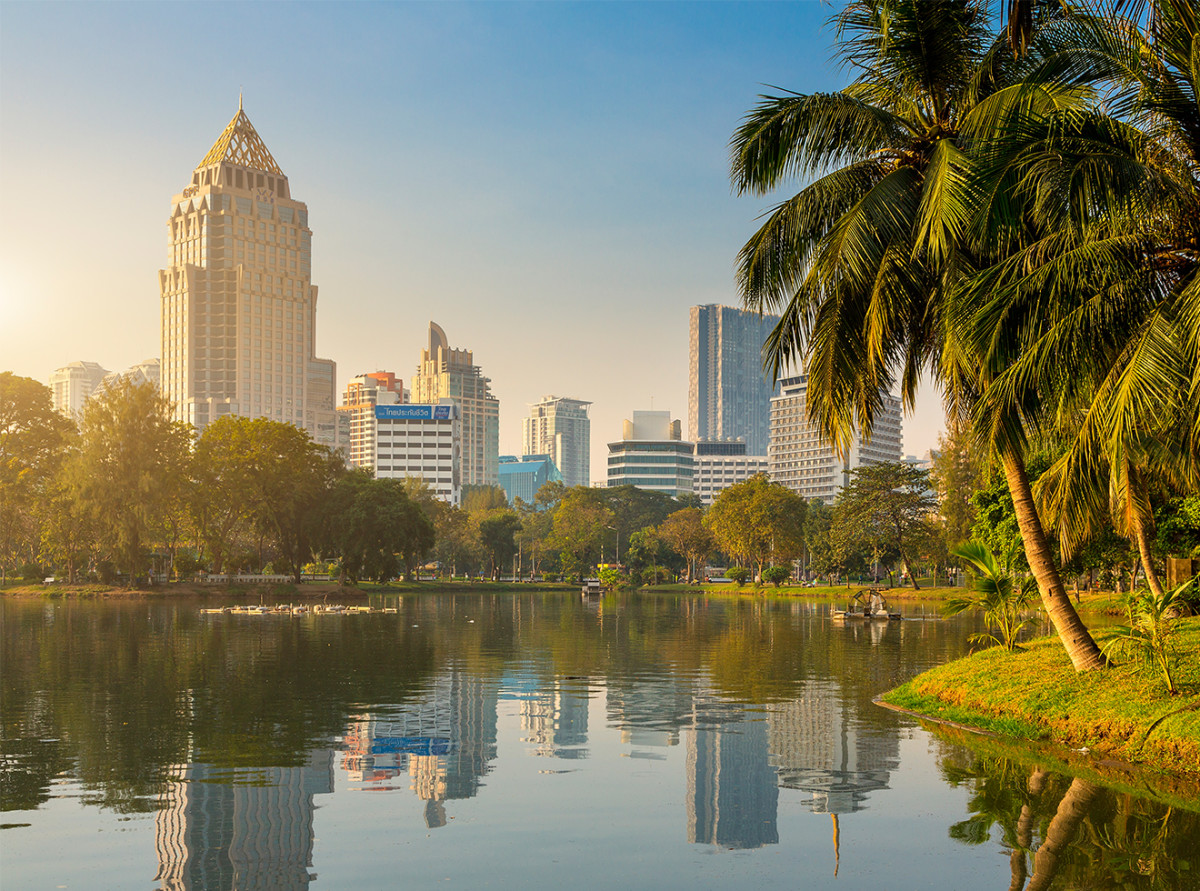 Bangkok, Lumphini park at morning