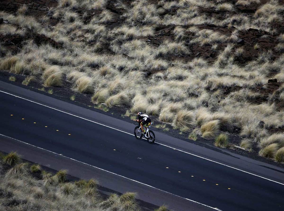 Cyclist competing in IRONMAN World Championship