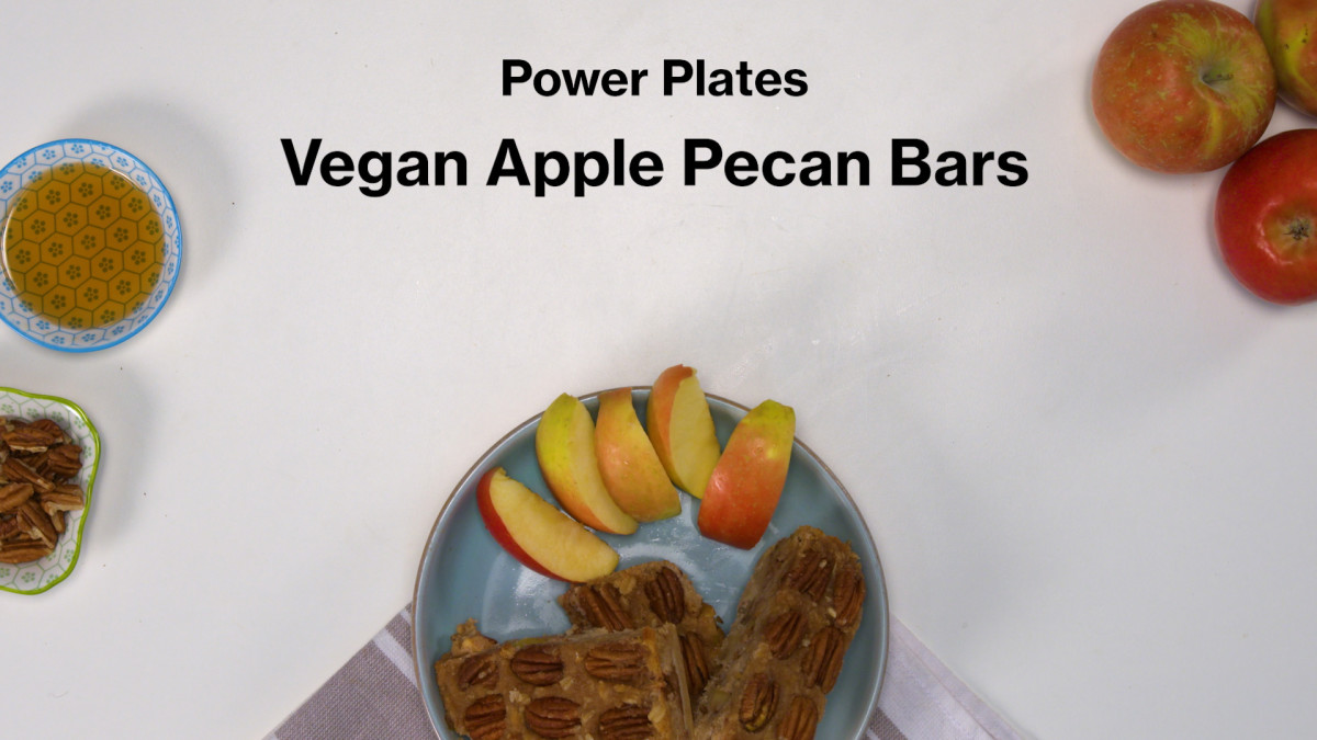 power plates vegan apple pecan bars
