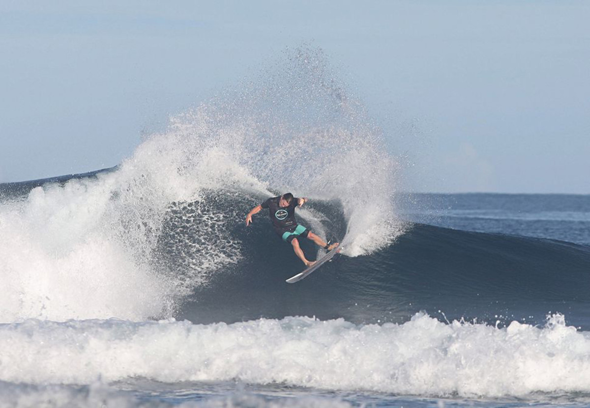 Rip Curl North America President Dylan Slater jammin' one in Fiji. Photo: Courtesy of Rip Curl