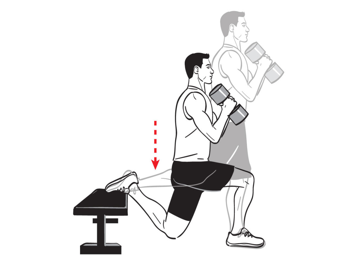 Elevated Split Squat With Dumbbell