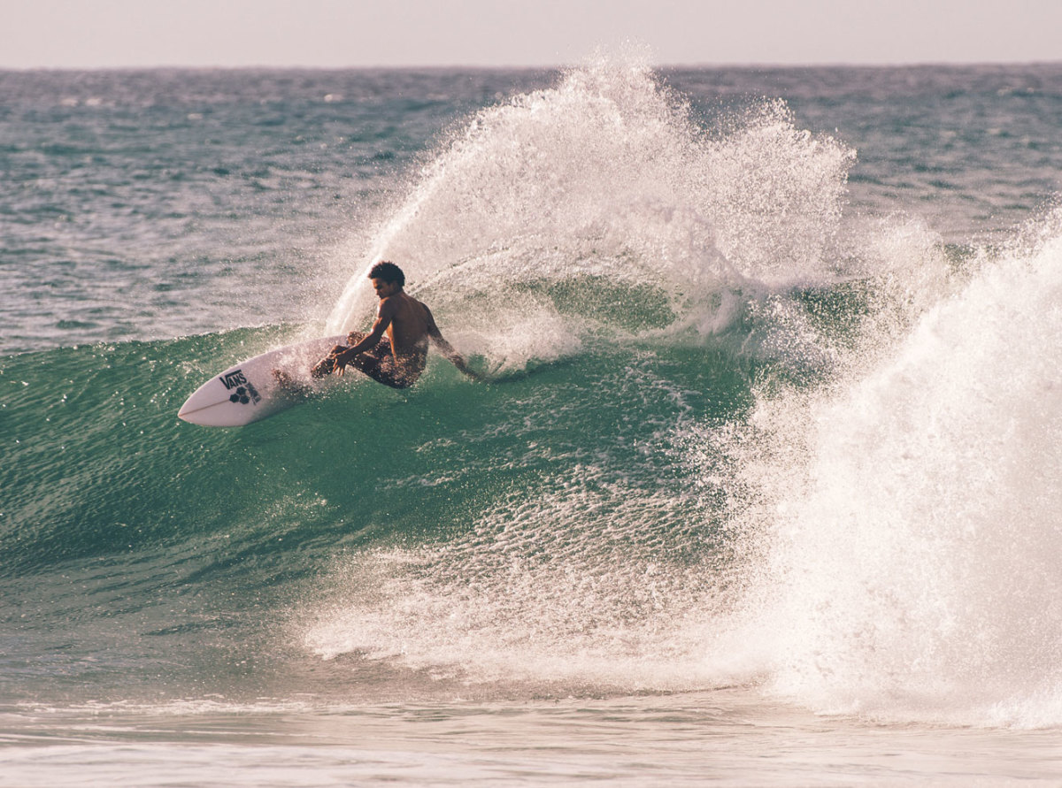 Michael February surfing at Triple Crown