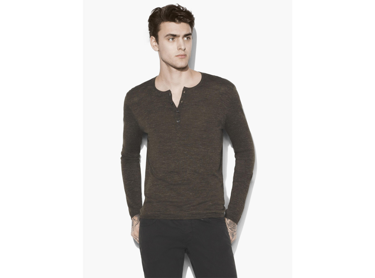 John Varvatos Texture Stitch Henley