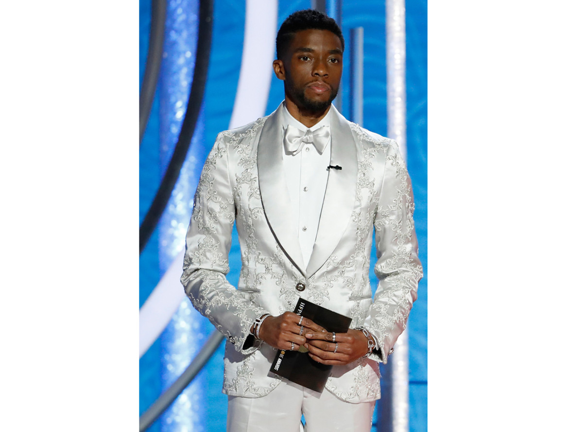 Chadwick Boseman speaks onstage during the 76th Annual Golden Globe Awards at The Beverly Hilton Hotel on January 06, 2019 in Beverly Hills, California.