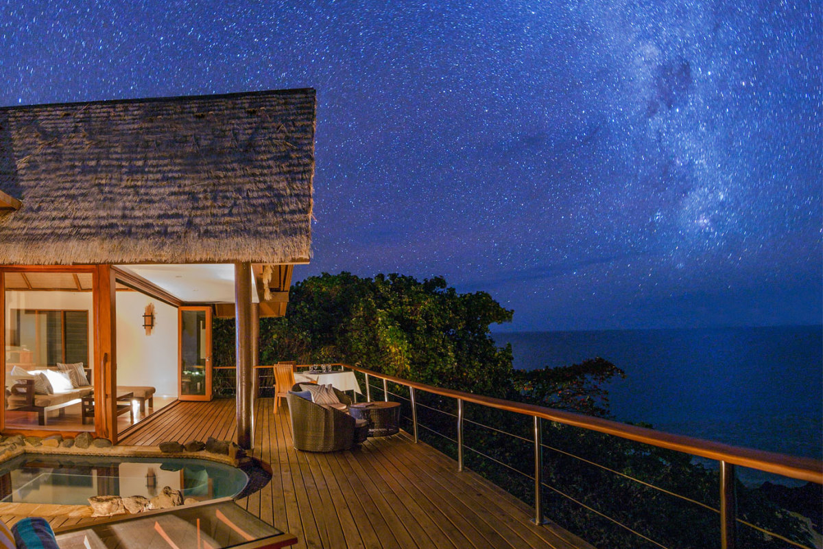 Royal Davui Island Resort at night
