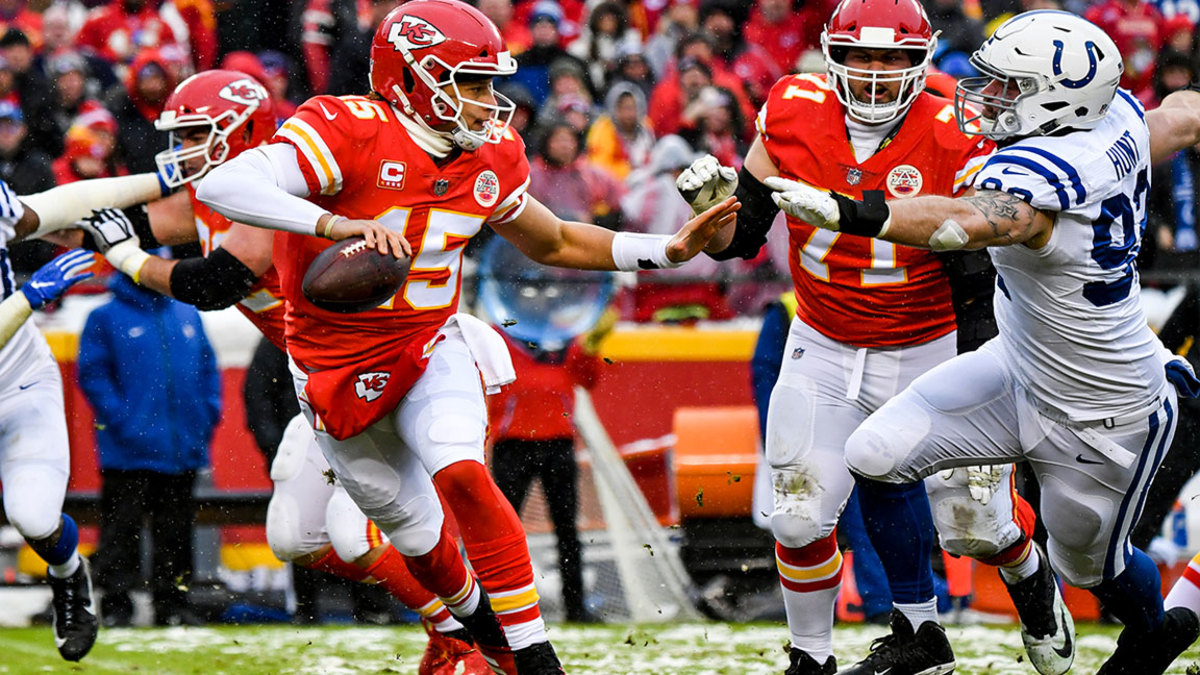 Patrick Mahomes #15 of the Kansas City Chiefs