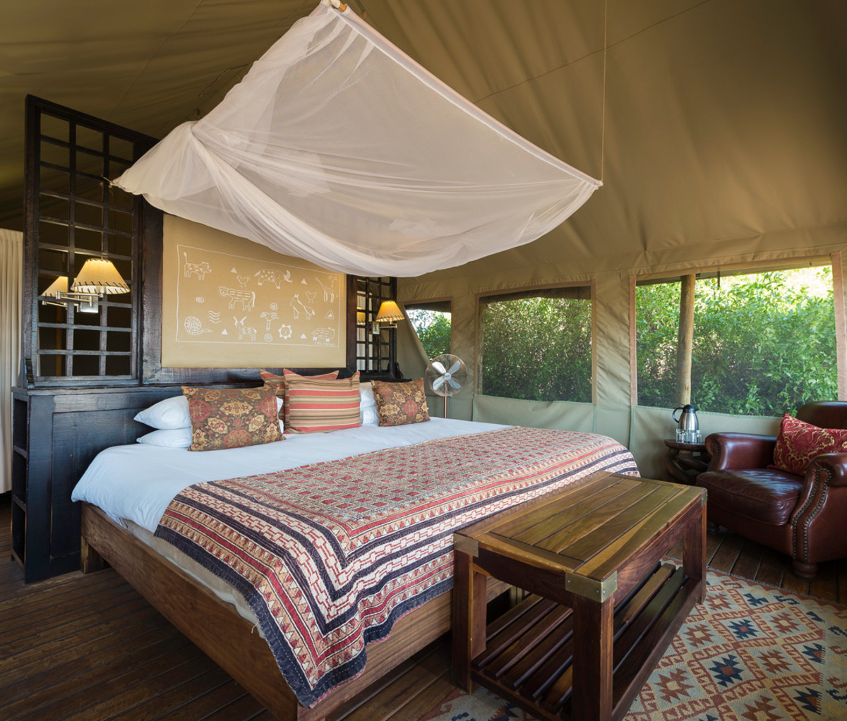 Tent lodging at Desert Rhino Camp in Damaraland, Namibia