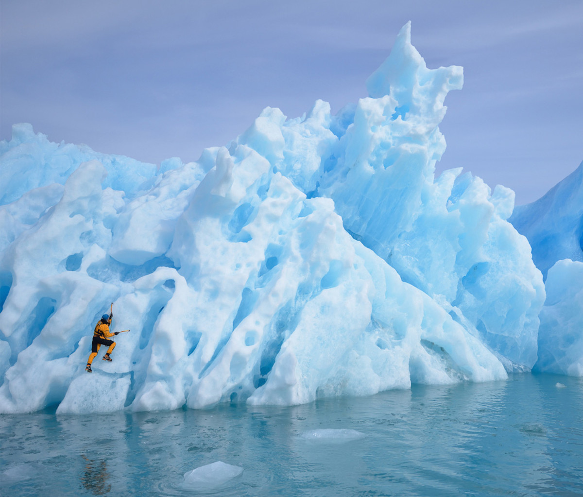 Mike Libecki climbing an iceberg
