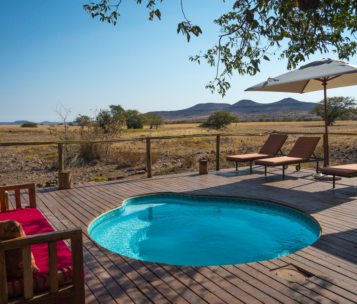 Pool at Desert Rhino Camp in Damaraland, Namibia