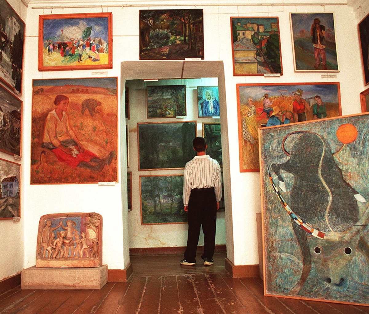 extensive collection of gulag-era art in a museum in Nukus, Uzbekistan in October 2001
