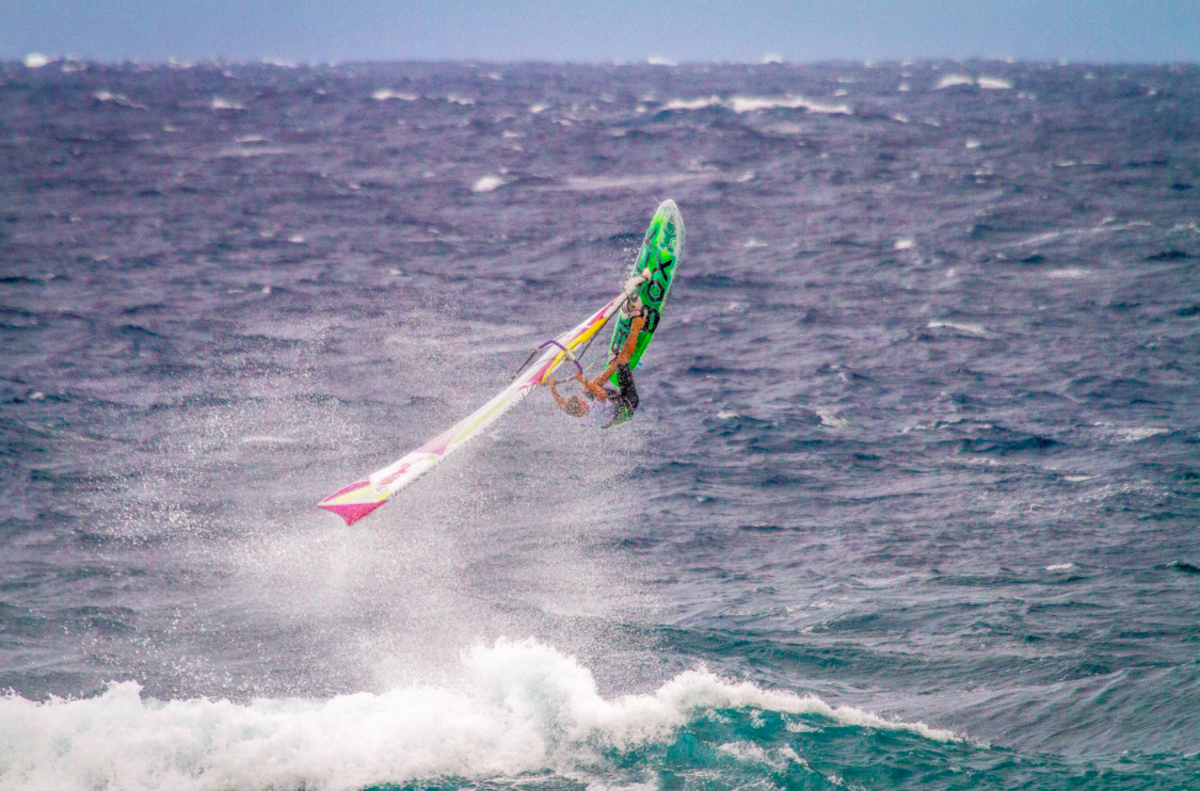 Zane Schweitzer windsurfing