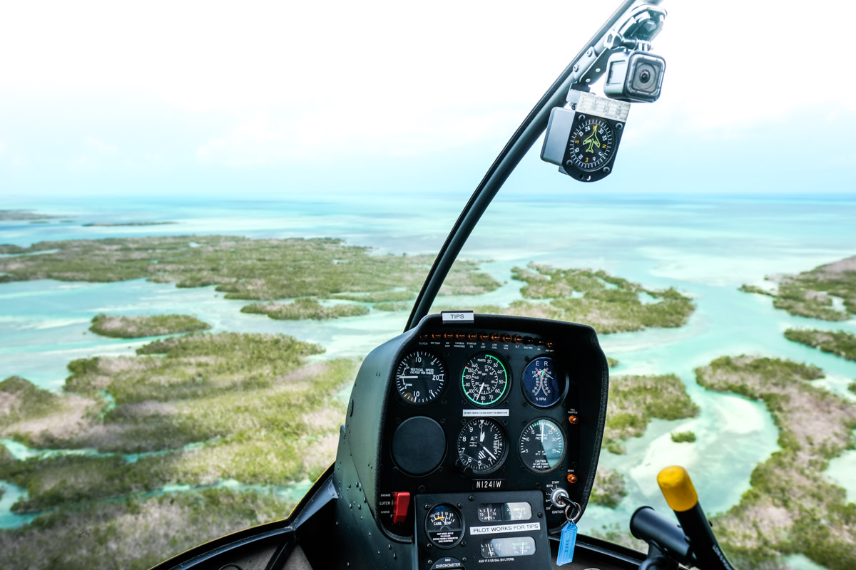 photo of the ocean from a helicopter