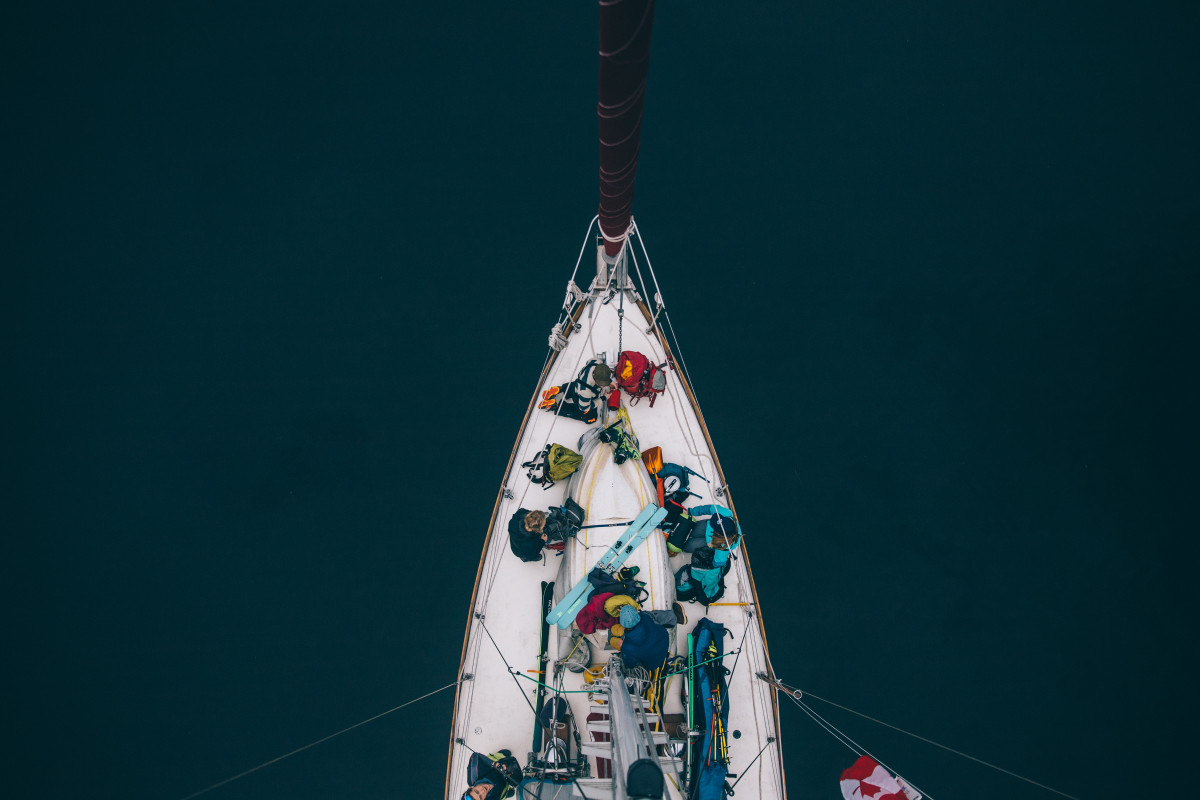 Preparing gear on the boat